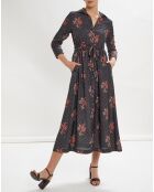 Robe longue Priya imprimée anthracite