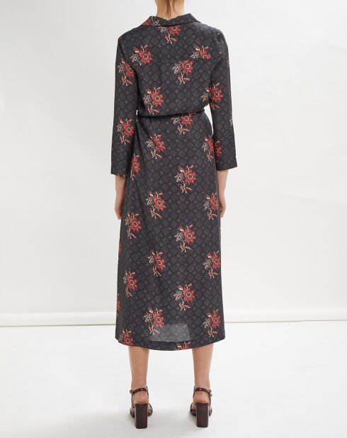 Robe longue Priya imprimée anthracite