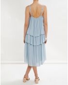 Robe Thaïs à volants bleu ciel