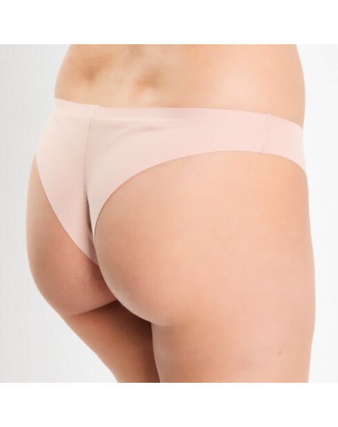 Tanga Plume sans coutures beige