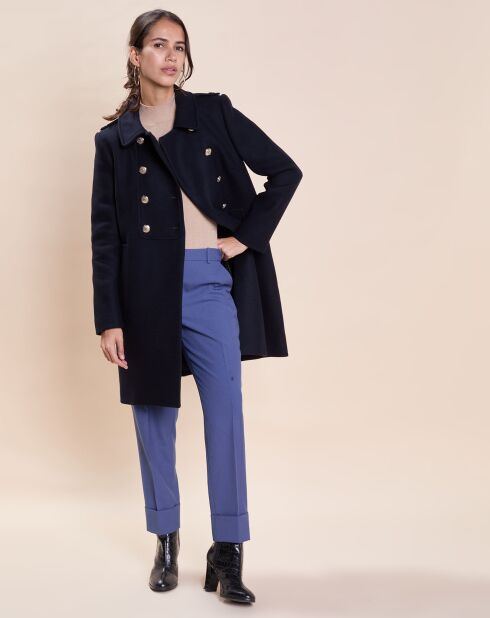 Manteau en Laine mélangée Mure bleu nocturne