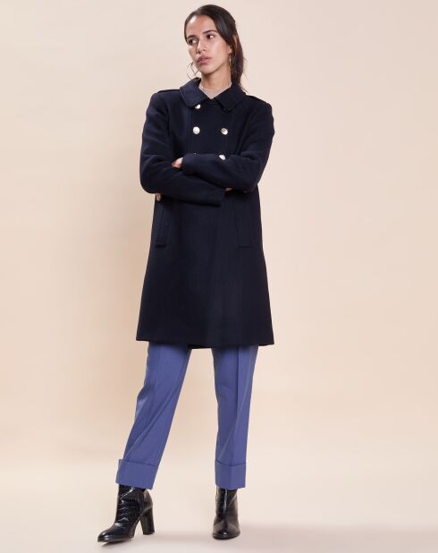 Manteau en Laine mélangée Mure bleu nocturne