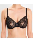 Soutien-gorge avec armatures Mirage Botanique noir