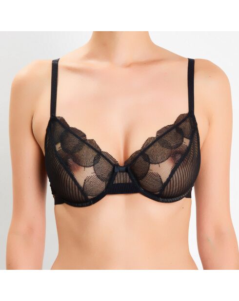 Soutien-gorge avec armatures Mirage Botanique noir