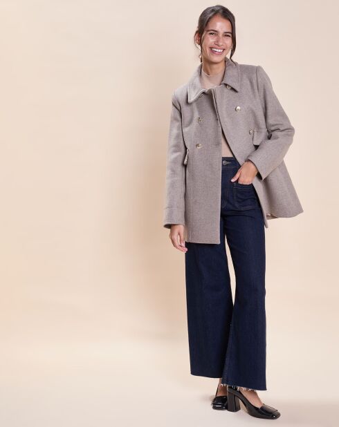 Manteau en Laine mélangée Marc beige
