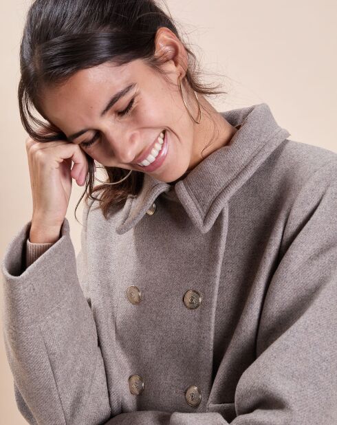 Manteau en Laine mélangée Marc beige