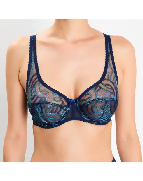 Soutien-gorge emboîtant avec armatures Equinoxe bleu iris