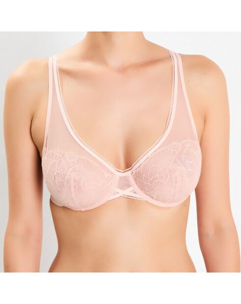 Soutien-gorge emboîtant avec armatures Fleur d'Art rose