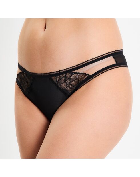 Tanga Fleur d'Art noir