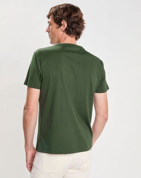 T-Shirt manches courtes uni Pima vert foncé