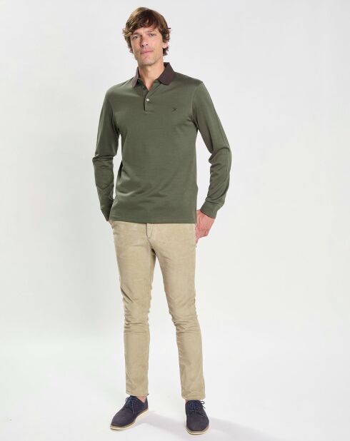 Pantalon Chino Slim Fit en Velours côtelé beige