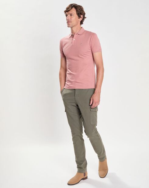 Polo Slim Fit uni Piqué rose