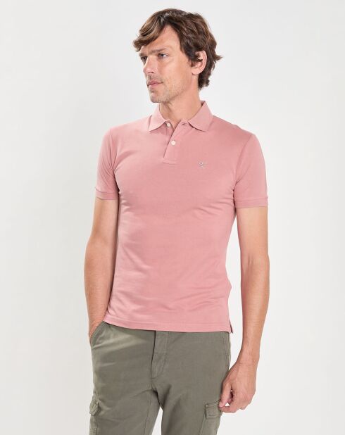 Polo Slim Fit uni Piqué rose