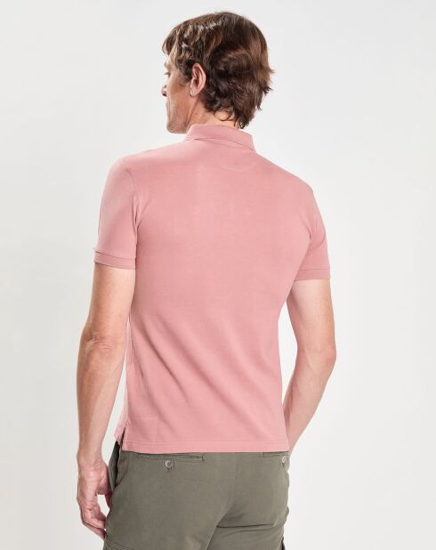 Polo Slim Fit uni Piqué rose