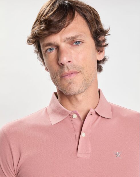 Polo Slim Fit uni Piqué rose