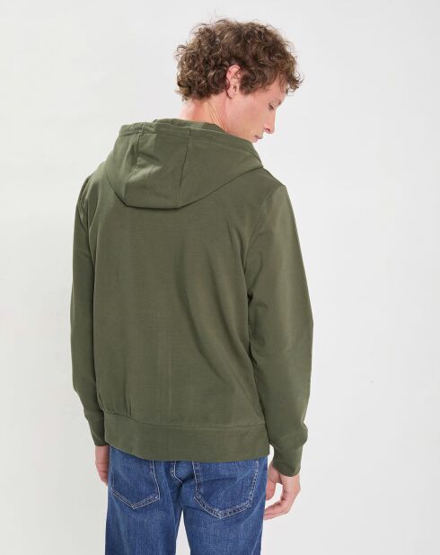 Sweat Hoodie zippé Mix kaki