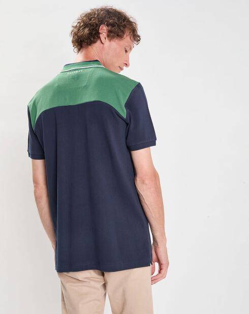 Polo Regular Fit Aston Martin Racing Colorblok bleu foncé/vert