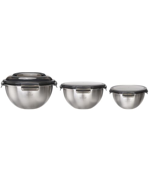 3 Bols 'pique-nique'   gris / vert