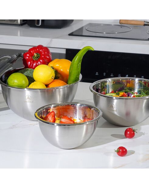 3 Bols 'pique-nique'   gris / vert