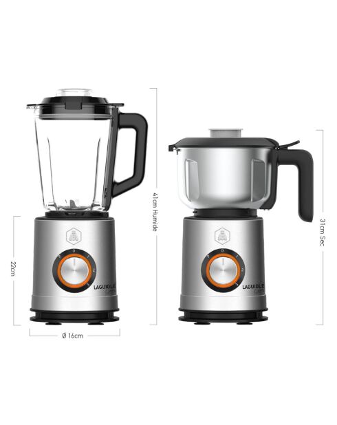 Blender 2-en-1 sec et humide 1200W noir/gris