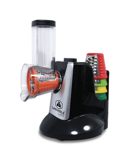 Découpe-légumes électrique râpe 5-en-1 noir / gris