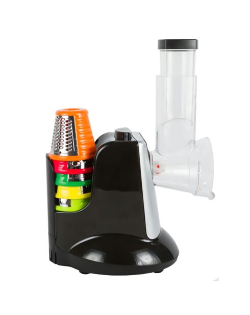 Découpe-légumes électrique râpe 5-en-1 noir / gris