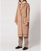 Manteau en Fausse Peau Monranda camel