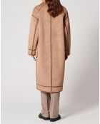 Manteau en Fausse Peau Monranda camel