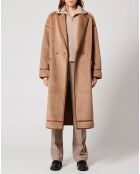 Manteau en Fausse Peau Monranda camel