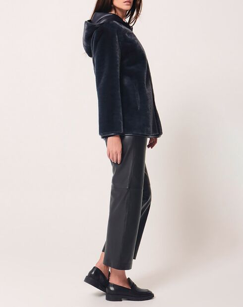 Manteau en Fausse Peau réversible Milora marine