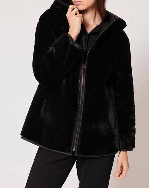 Manteau en Fausse Peau réversible Milora noire