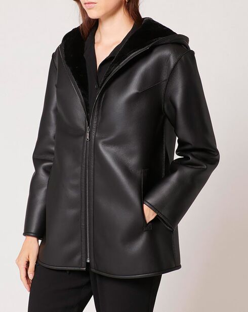 Manteau en Fausse Peau réversible Milora noire