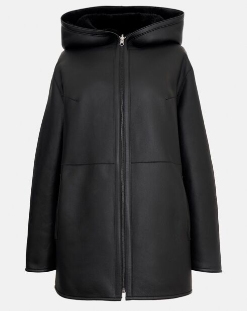 Manteau en Fausse Peau réversible Milora noire