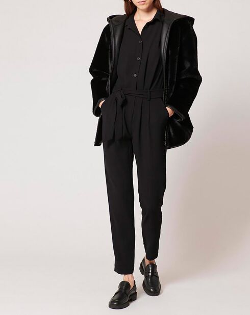 Manteau en Fausse Peau réversible Milora noire