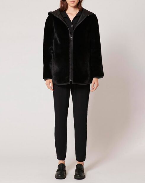Manteau en Fausse Peau réversible Milora marine