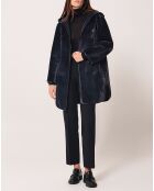 Manteau en Fausse Peau réversible Milor marine