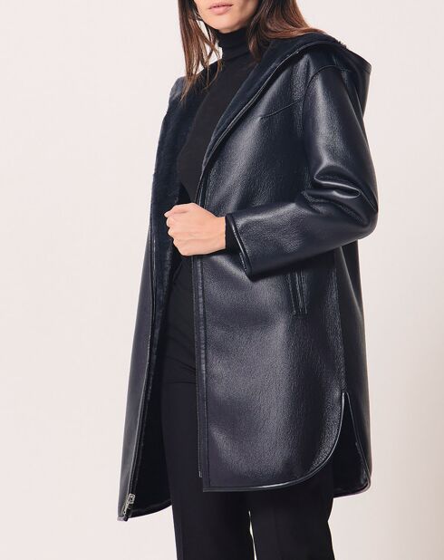 Manteau en Fausse Peau réversible Milor marine