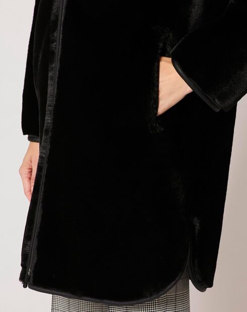 Manteau en Fausse Peau réversible Milor noire