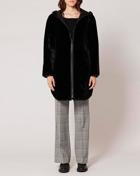 Manteau en Fausse Peau réversible Milor noire