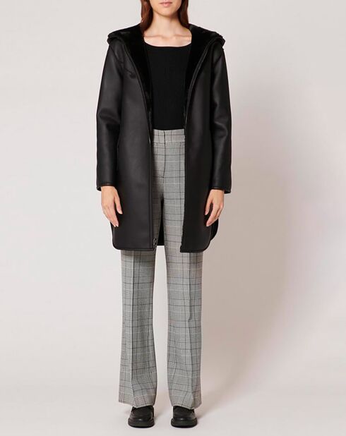 Manteau en Fausse Peau réversible Milor noire