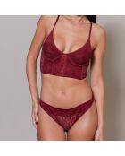 Soutien-gorge paddé & Tanga Yamy rouge bordeaux