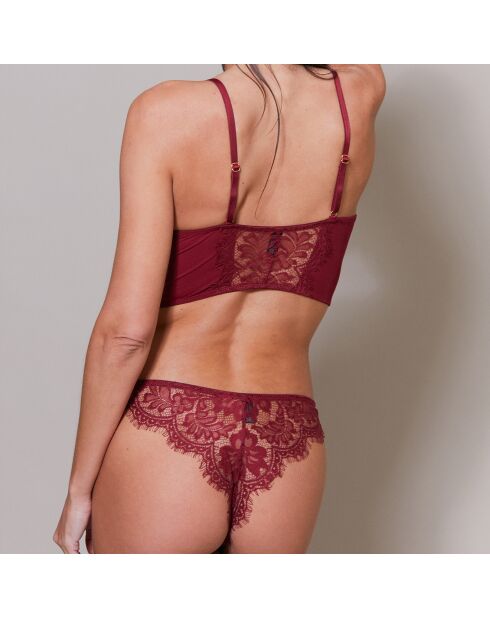 Soutien-gorge paddé & Tanga Yamy rouge bordeaux