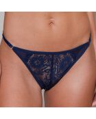 Soutien-gorge non paddé & Tanga Goldy bleu marine