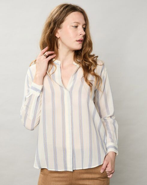 Chemise Camu blanc brut/bleu