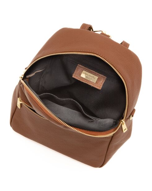 Mochila Zeolla de piel camel - 22x29x11 cm