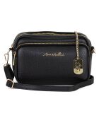 Zwarte leren schoudertas van Tabita - 22x15x10 cm