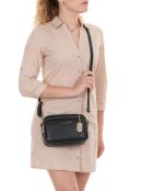 Zwarte leren schoudertas van Tabita - 22x15x10 cm