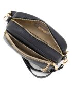 Zwarte leren schoudertas van Tabita - 22x15x10 cm