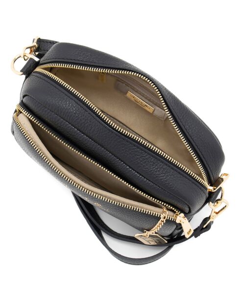 Zwarte leren schoudertas van Tabita - 22x15x10 cm