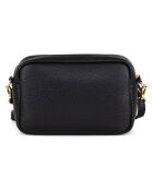 Zwarte leren schoudertas van Tabita - 22x15x10 cm